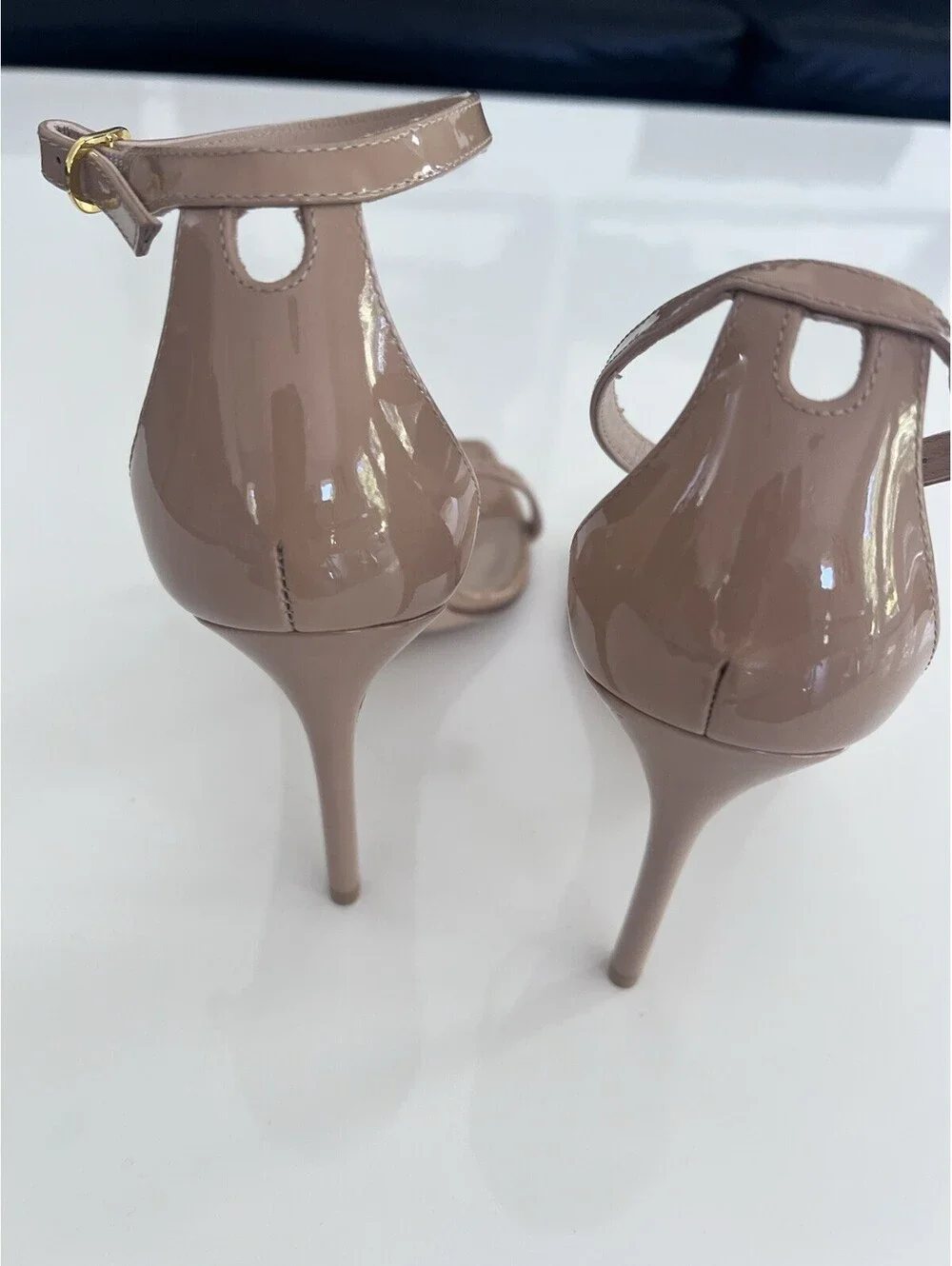 $475 Stuart Weitzman 100 Shoes 9.5 B Nudistcurve Ankle Strap Heels Sandals